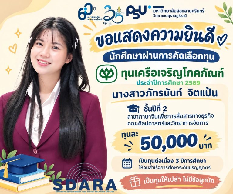 ผลการคัดเลือกทุน ทุนเครือเจริญโภคภัณฑ์